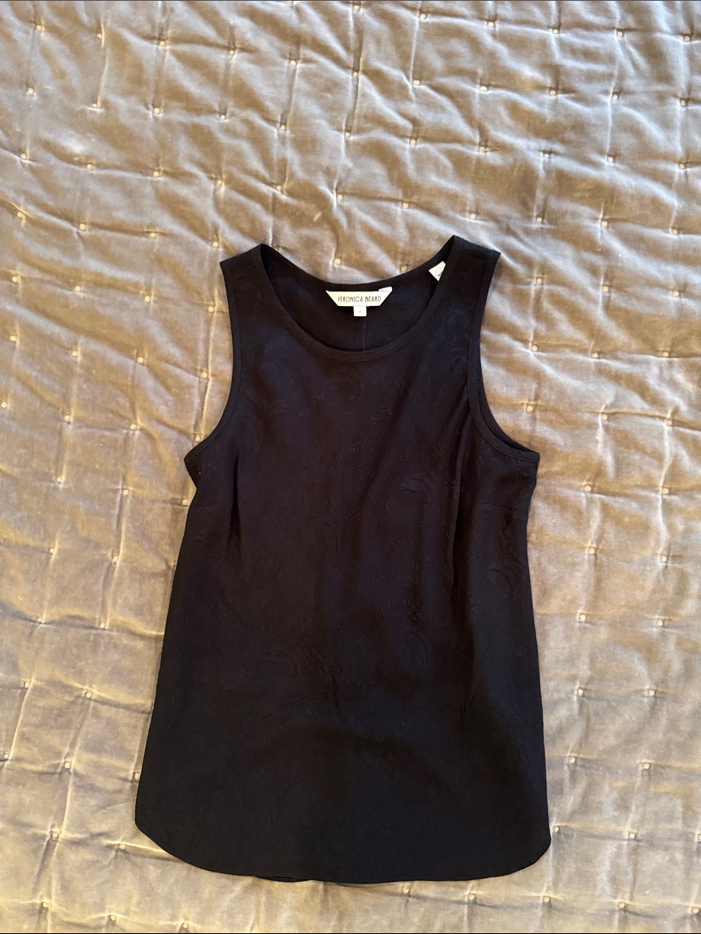 Veronica Beard Noir Textured Sleeveless Tank